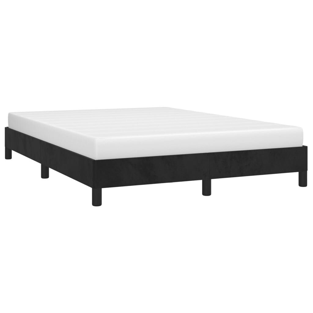 Bed Frame without Mattress Black 137x187 cm Double Velvet Price