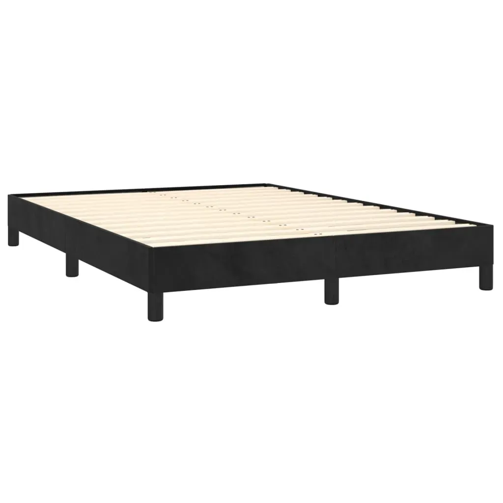 Bed Frame without Mattress Black 137x187 cm Double Velvet Price
