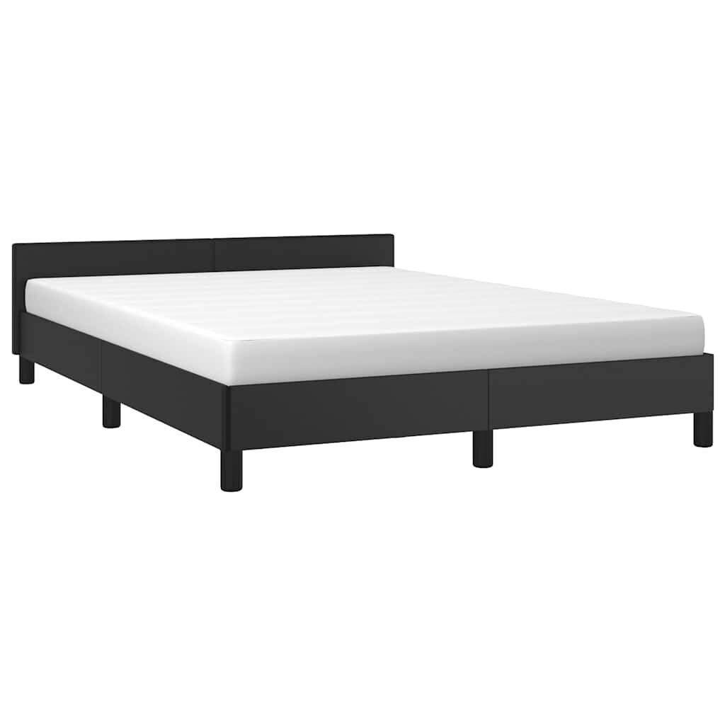 Bed Frame without Mattress Black Queen Faux Leather Price