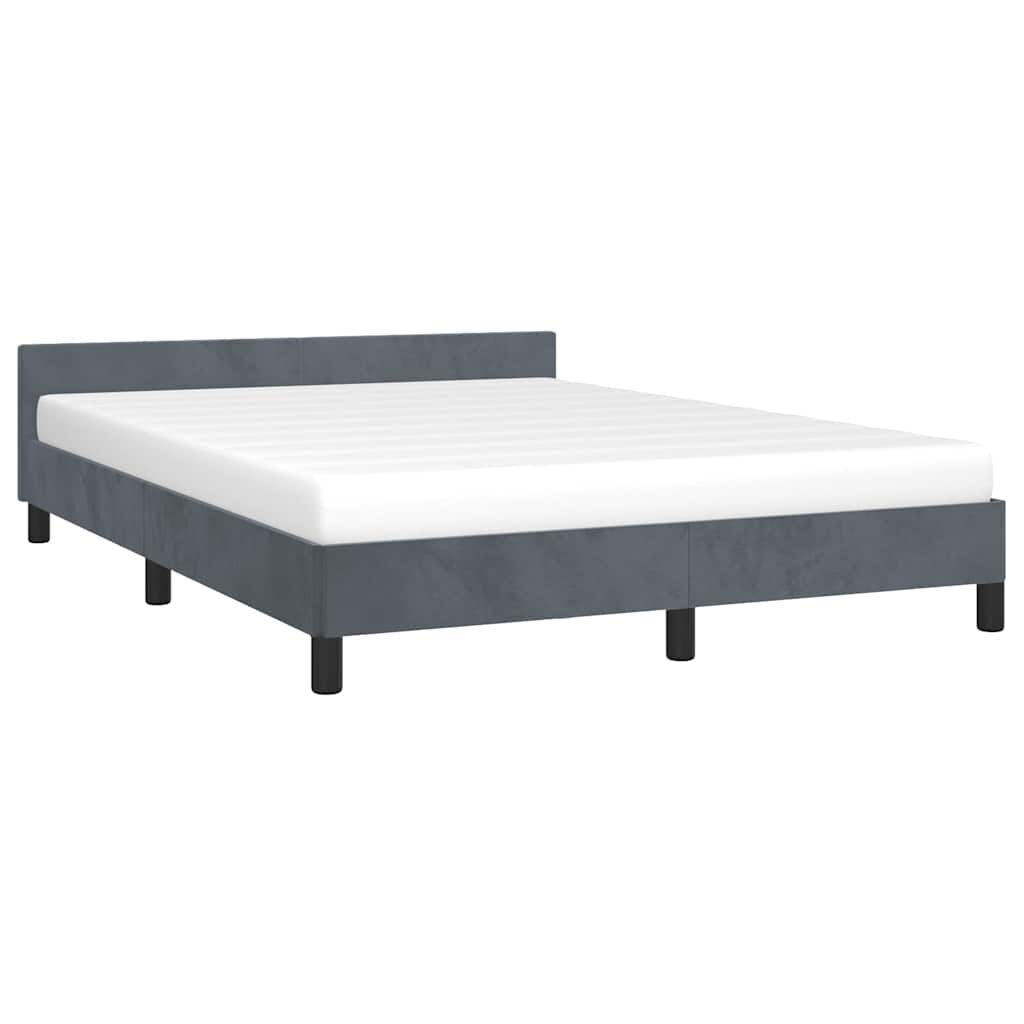 Bed Frame without Mattress Dark Grey Double Velvet Price