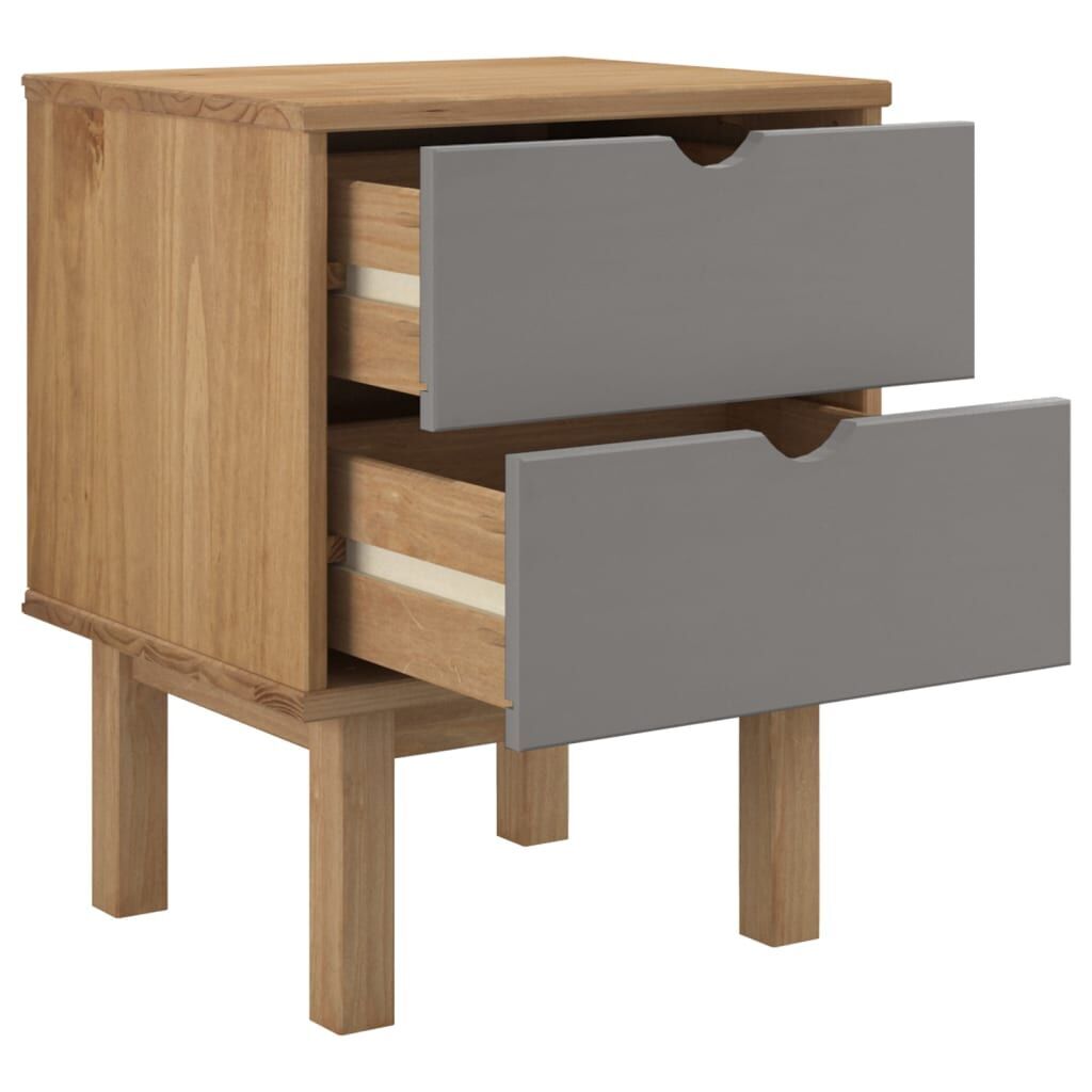 Bedside Cabinet OTTA Brown&Grey 45x39x57 cm Solid Wood Pine Price