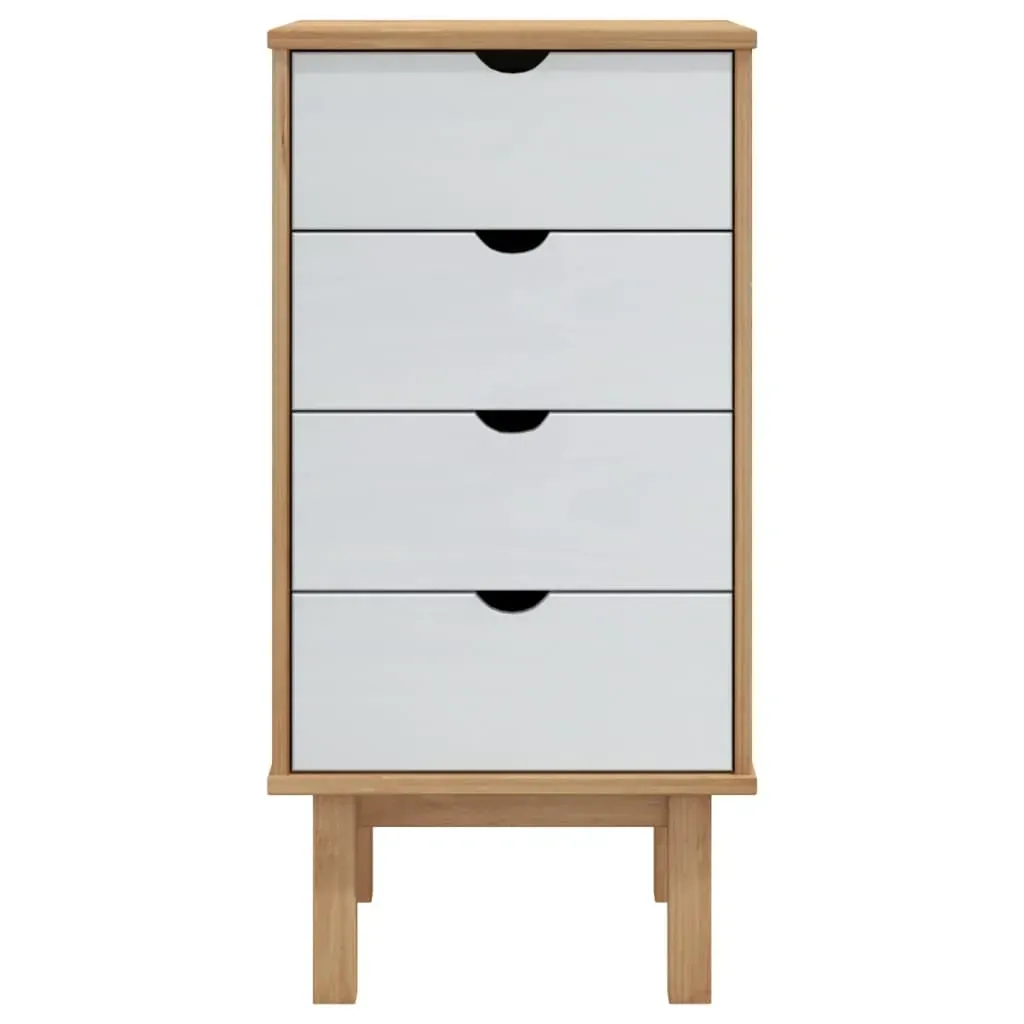 Drawer Cabinet OTTA Brown&White 45x39x90cm Solid Wood Pine Price