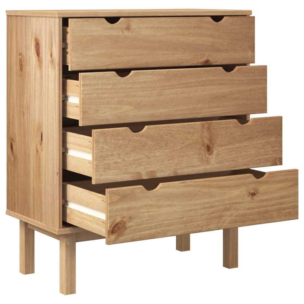 Drawer Cabinet OTTA 76.5x39.5x90cm Solid Wood Pine Price