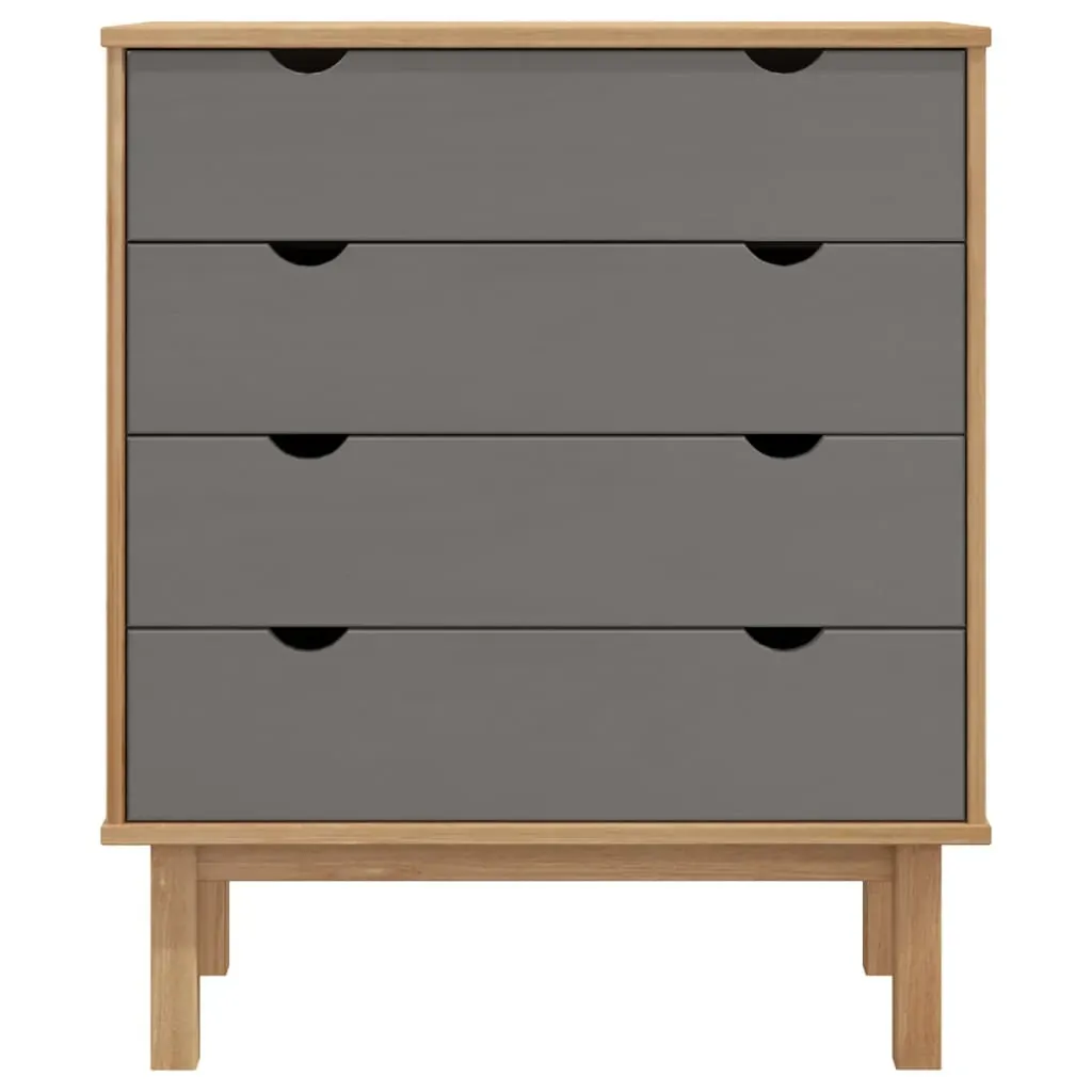 Drawer Cabinet OTTA Brown&Grey 76.5x39.5x90cm Solid Wood Pine Price