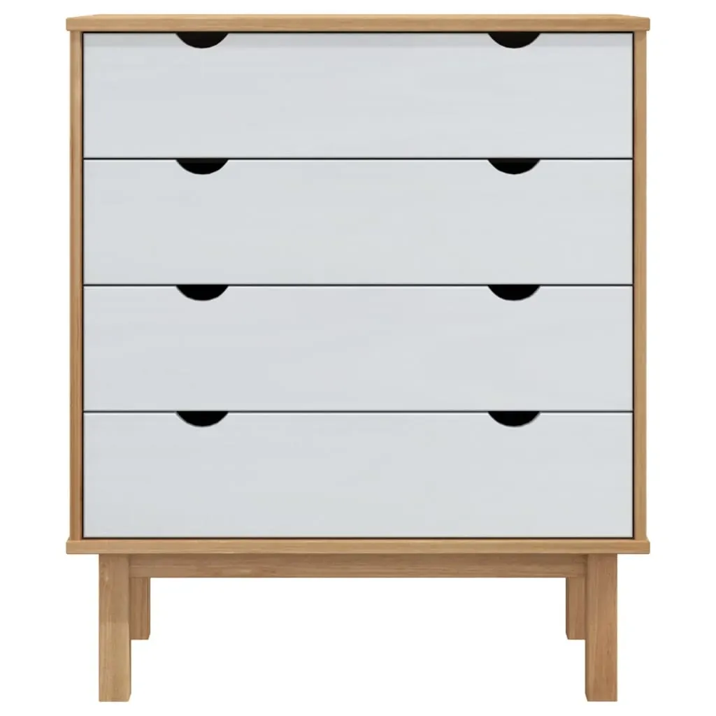 Drawer Cabinet OTTA Brown&White 76.5x39.5x90cm Solid Wood Pine Price
