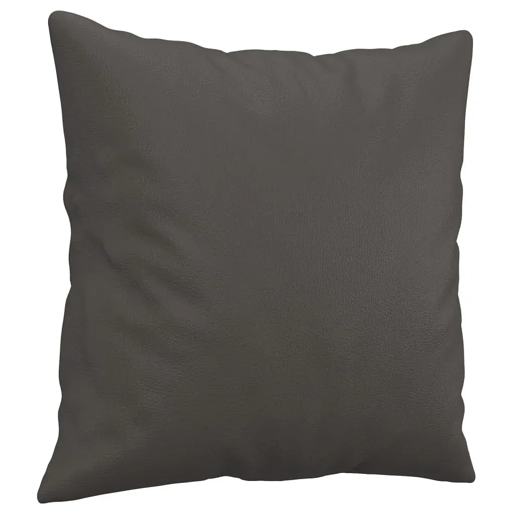 Throw Pillows 2 pcs Grey 40x40 cm Faux Leather Price