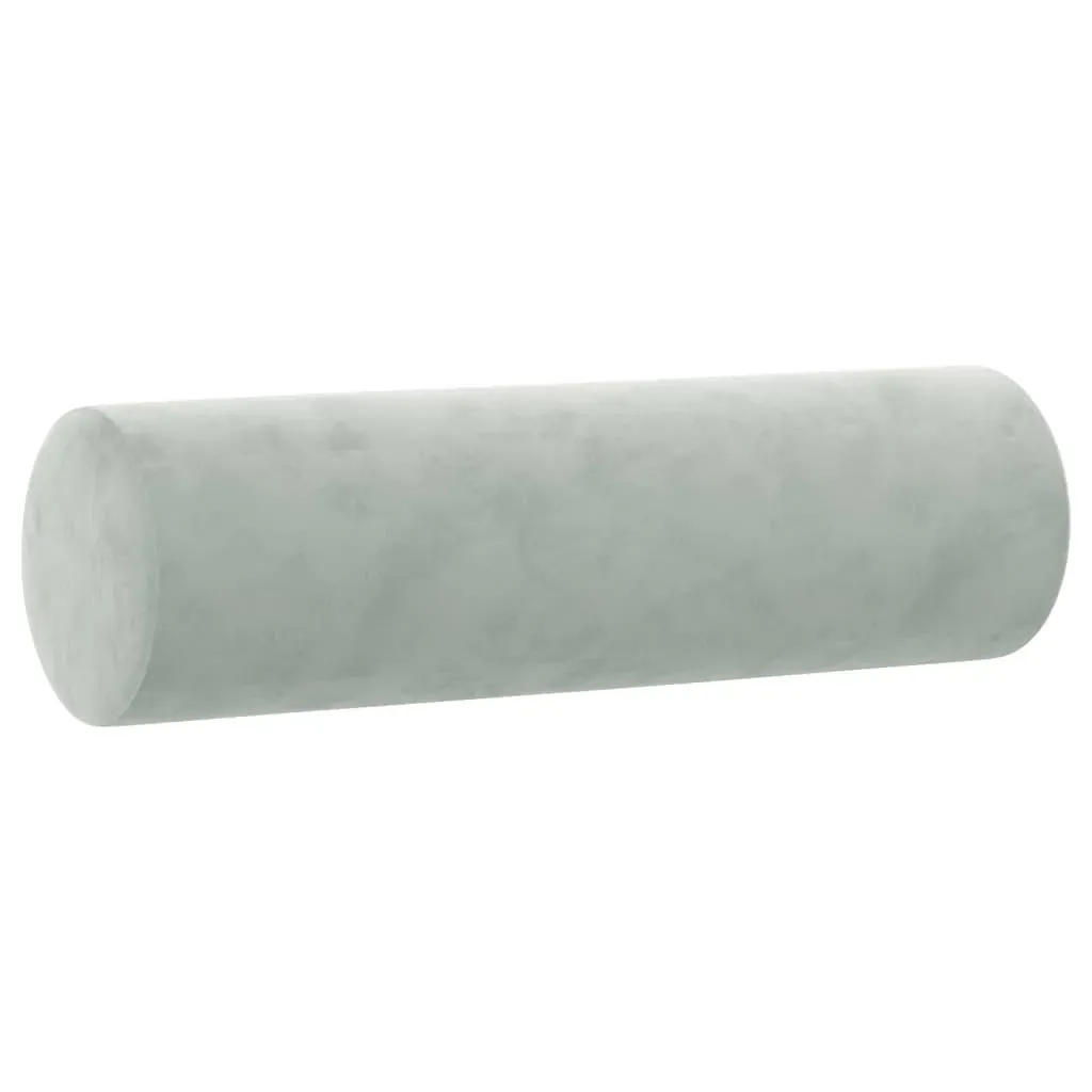 Throw Pillows 2 pcs Light Grey Diameter 15x50 cm Velvet Price