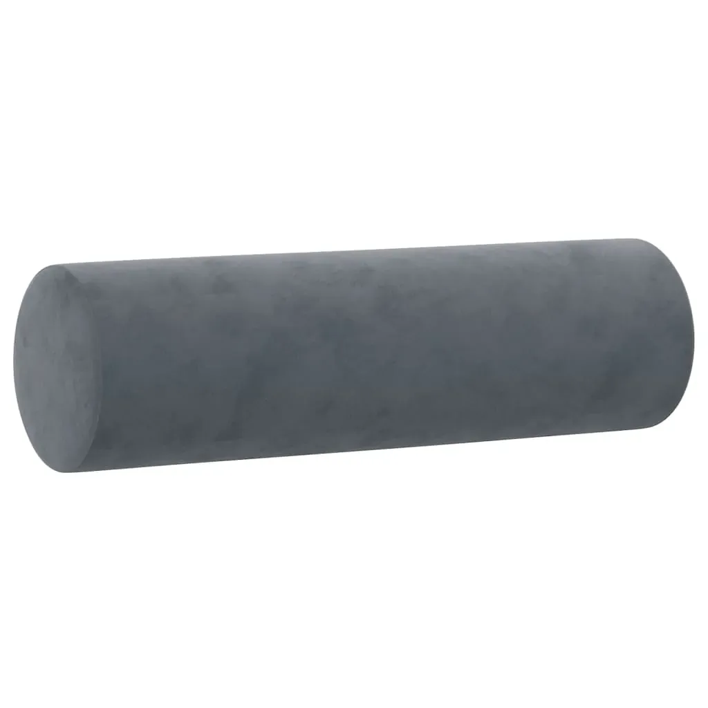 Throw Pillows 2 pcs Dark Grey Ø15x50 cm Velvet Price