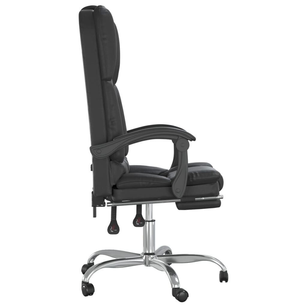 Massage Reclining Office Chair Black Faux Leather Price