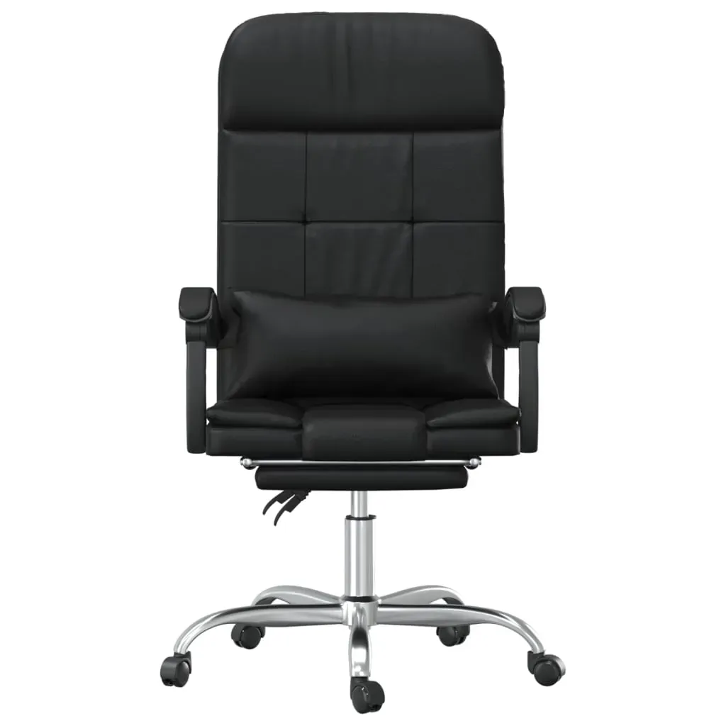 Massage Reclining Office Chair Black Faux Leather Price