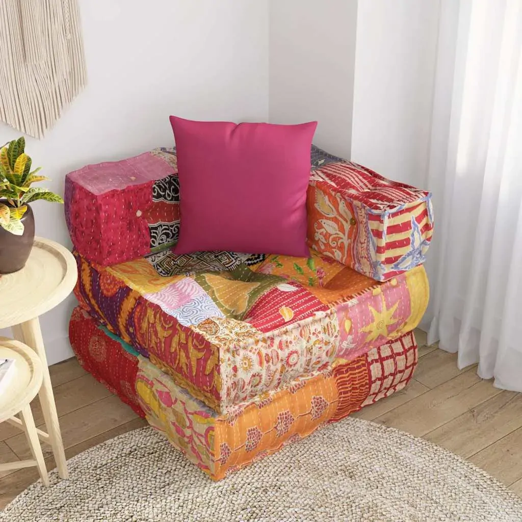 Modular Pouffe with Pillow Patchwork Fabric Price