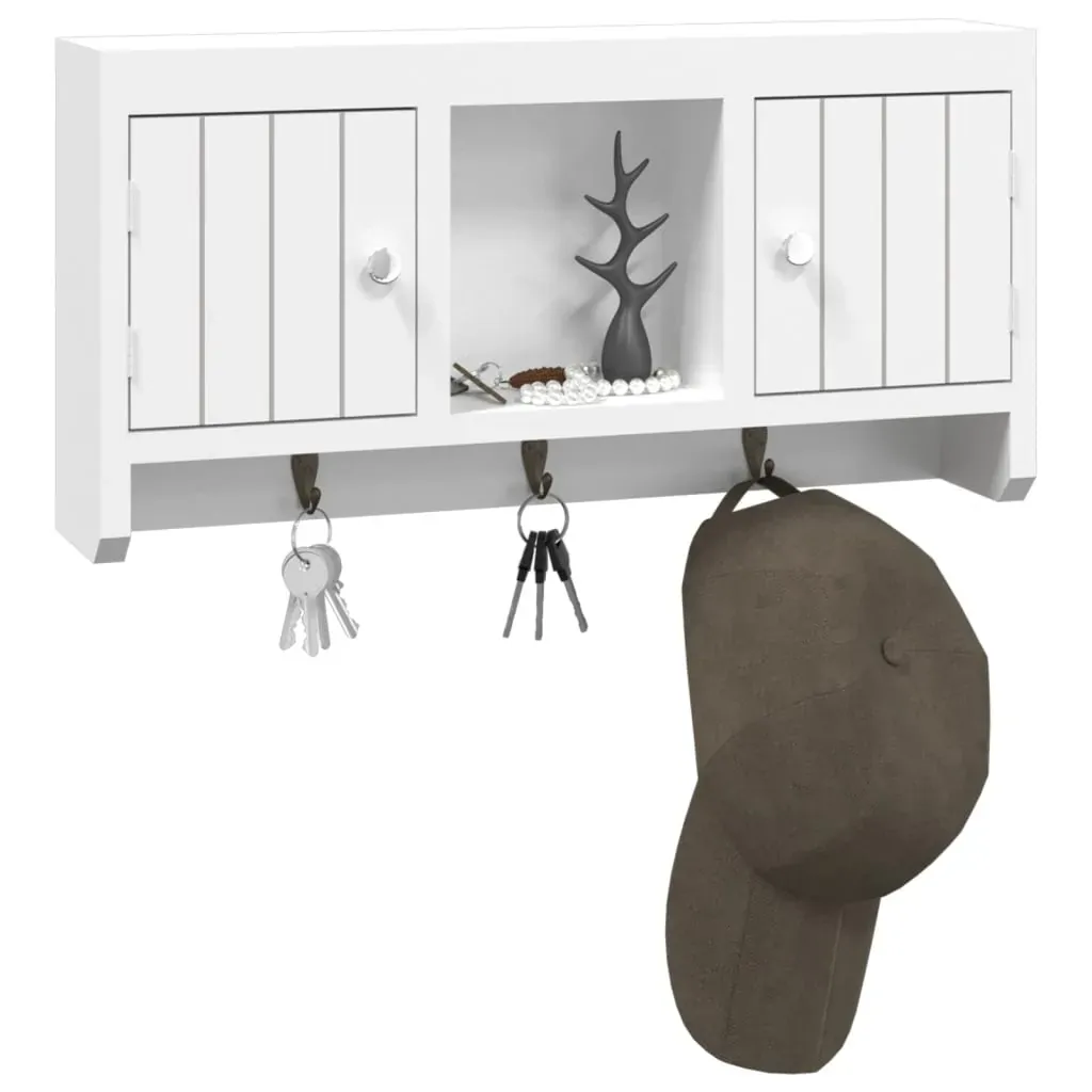 Key Cabinet White 40x8.5x20 cm Engineered Wood&Steel Price