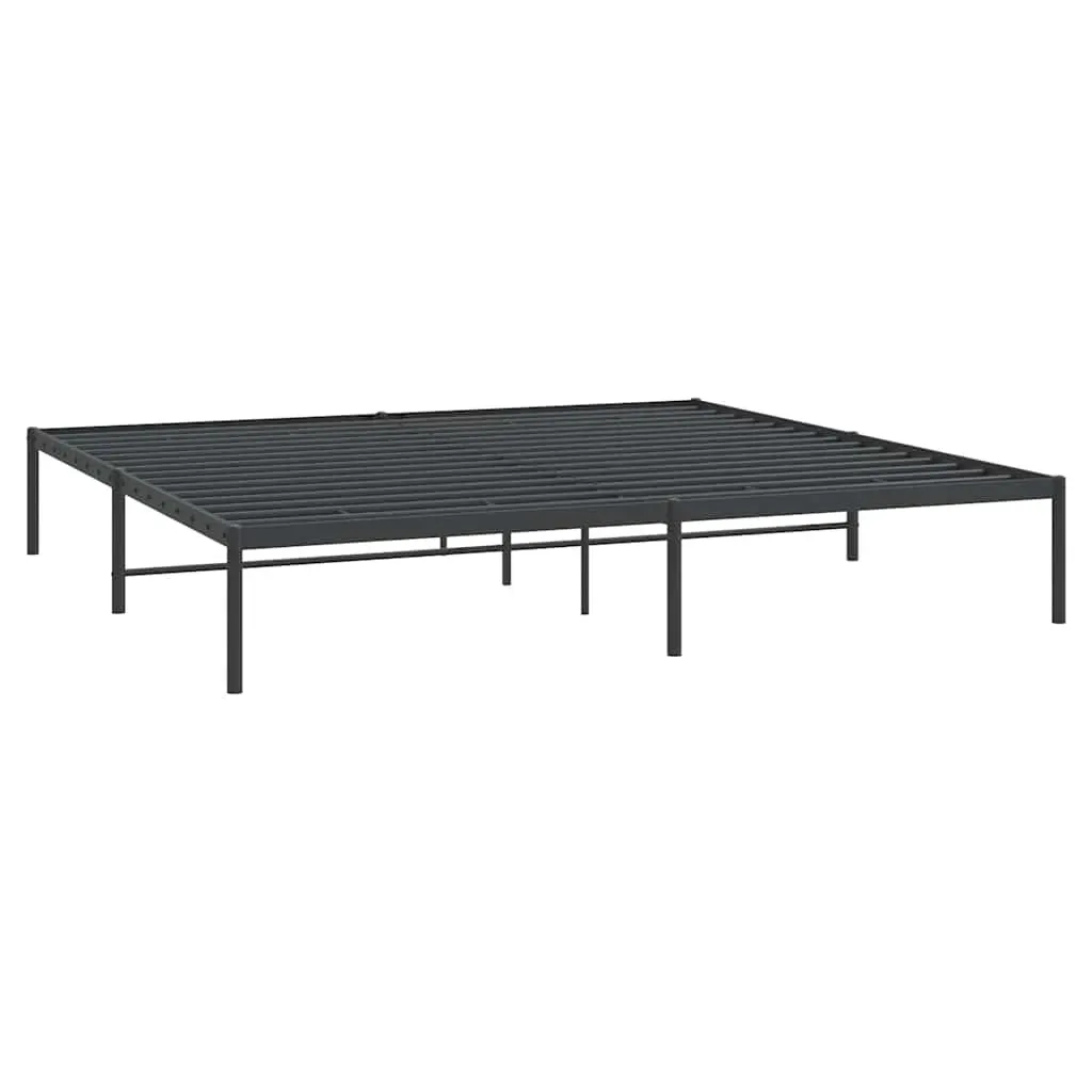 Metal Bed Frame without Mattress Black 183x213 cm Price