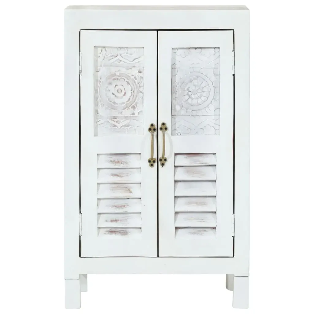 Sideboard White 55x30x90 cm Solid Wood Acacia Price