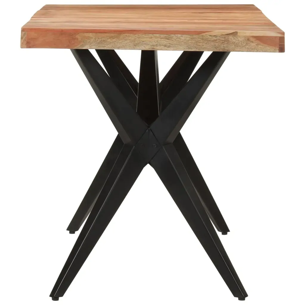 Dining Table Black 140x70x76 cm Solid Wood Acacia Price