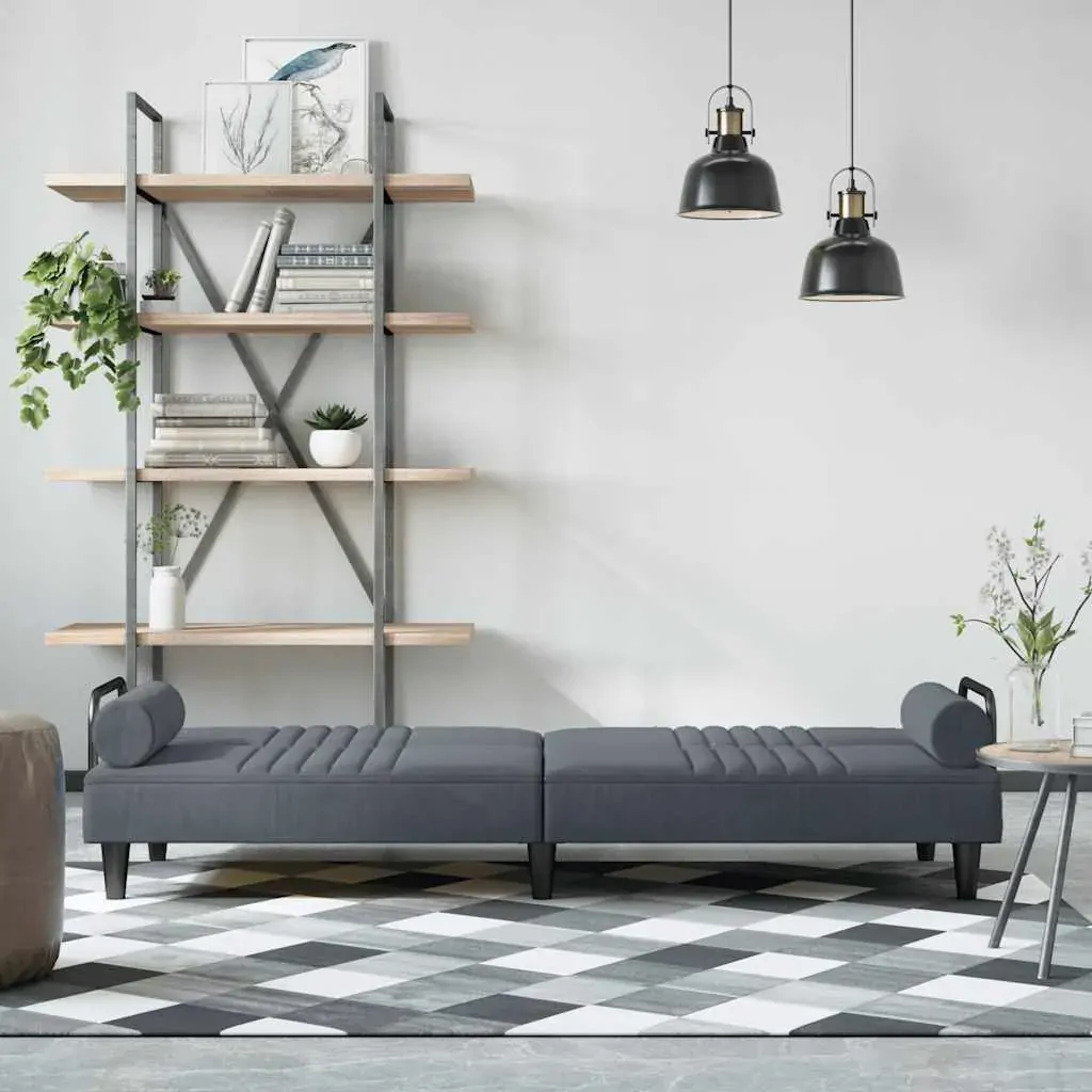 Sofa Bed with Armrests Dark Grey Velvet Price