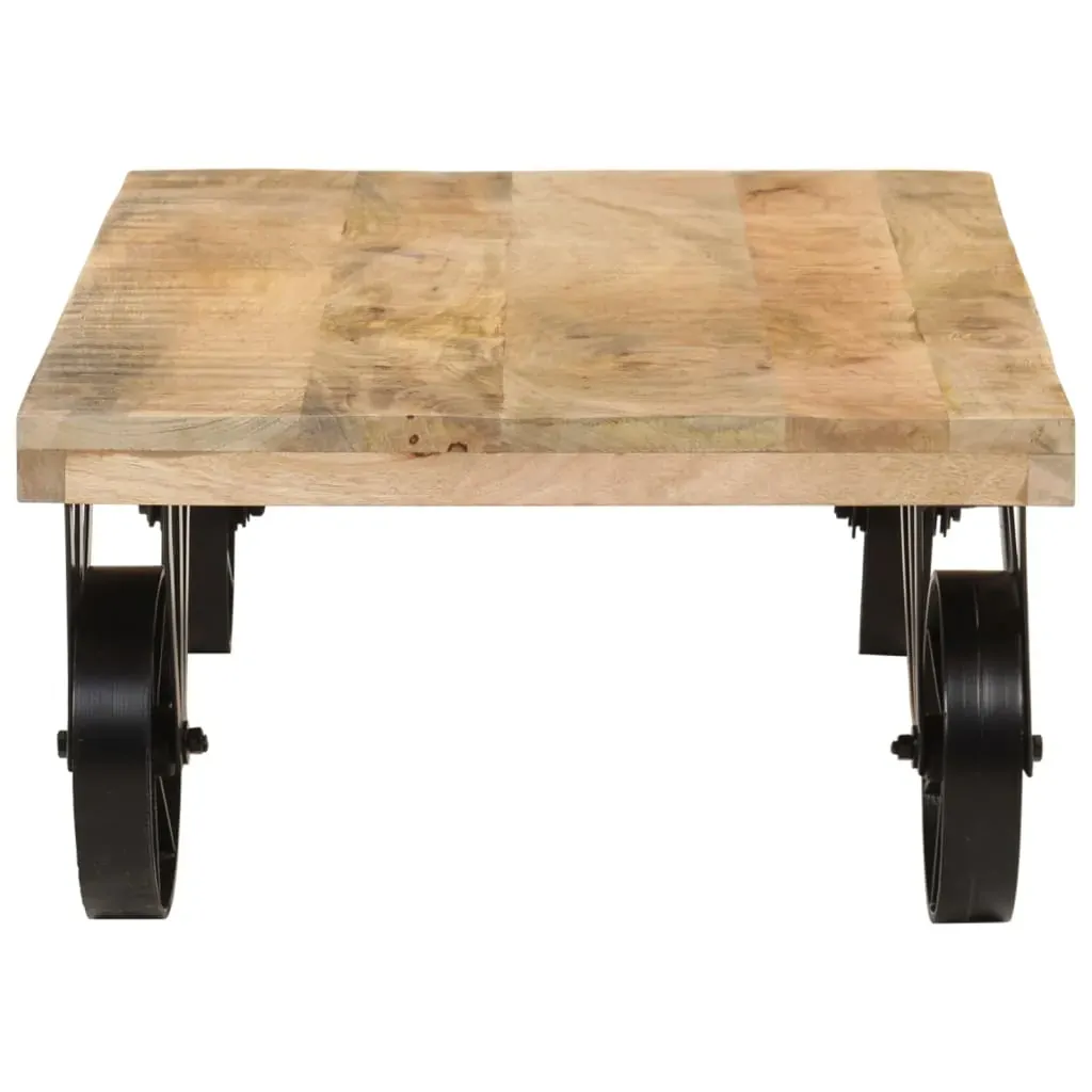 Coffee Table with Wheels 110x55x29.5 cm Solid Wood Mango Price
