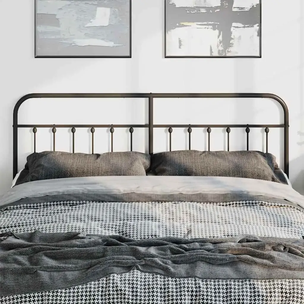 Metal Headboard Black 183 cm King Price