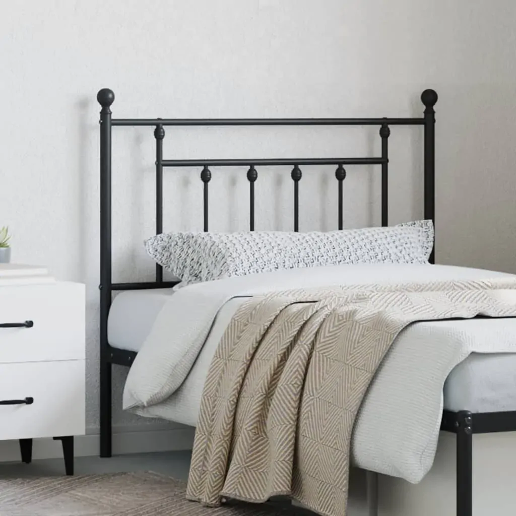 Metal Headboard Black 90 cm Price
