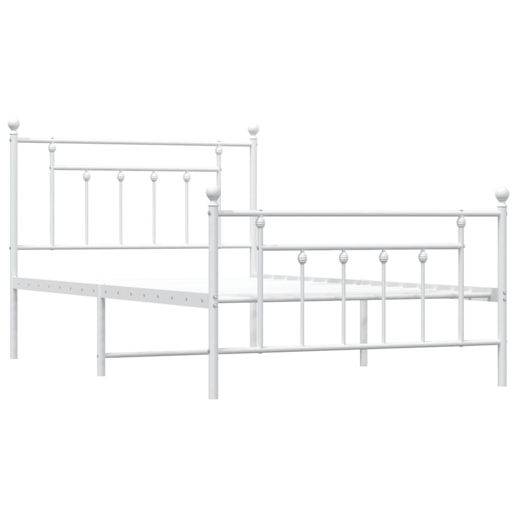 Metal Bed Frame without Mattress with Footboard White 107x203 cm King Single Price