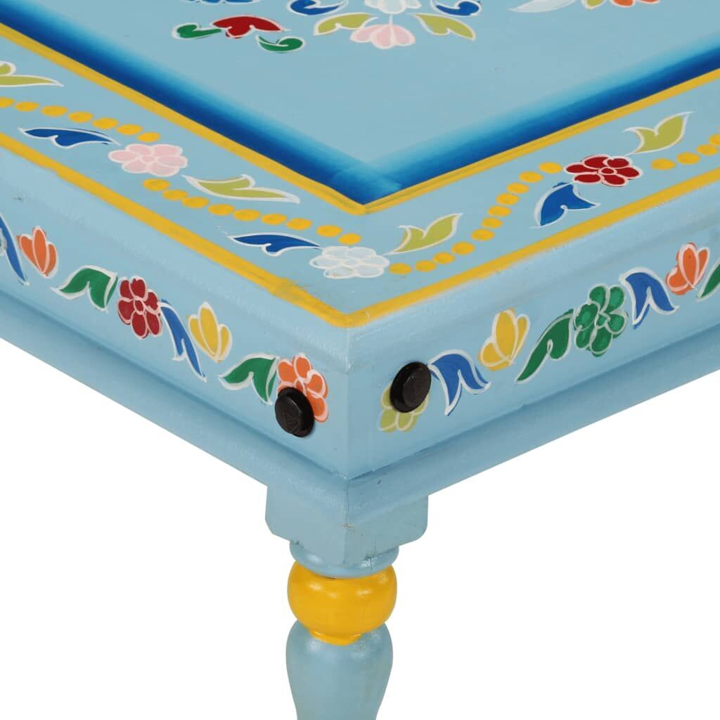 Coffee Table Turquoise Hand Painted Solid Wood Mango Price