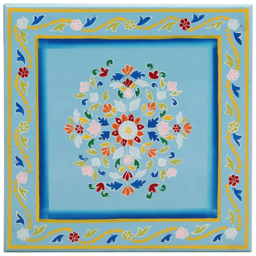 Coffee Table Turquoise Hand Painted Solid Wood Mango Price