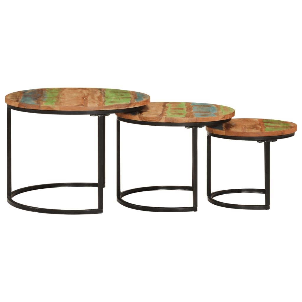 Nesting Tables 3 pcs Solid Wood Reclaimed Price