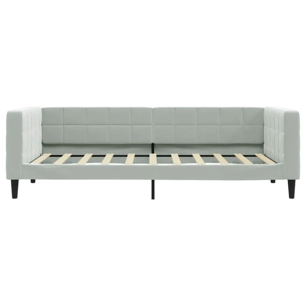 Day Bed without Mattress Light Grey 90x190 cm Velvet Price