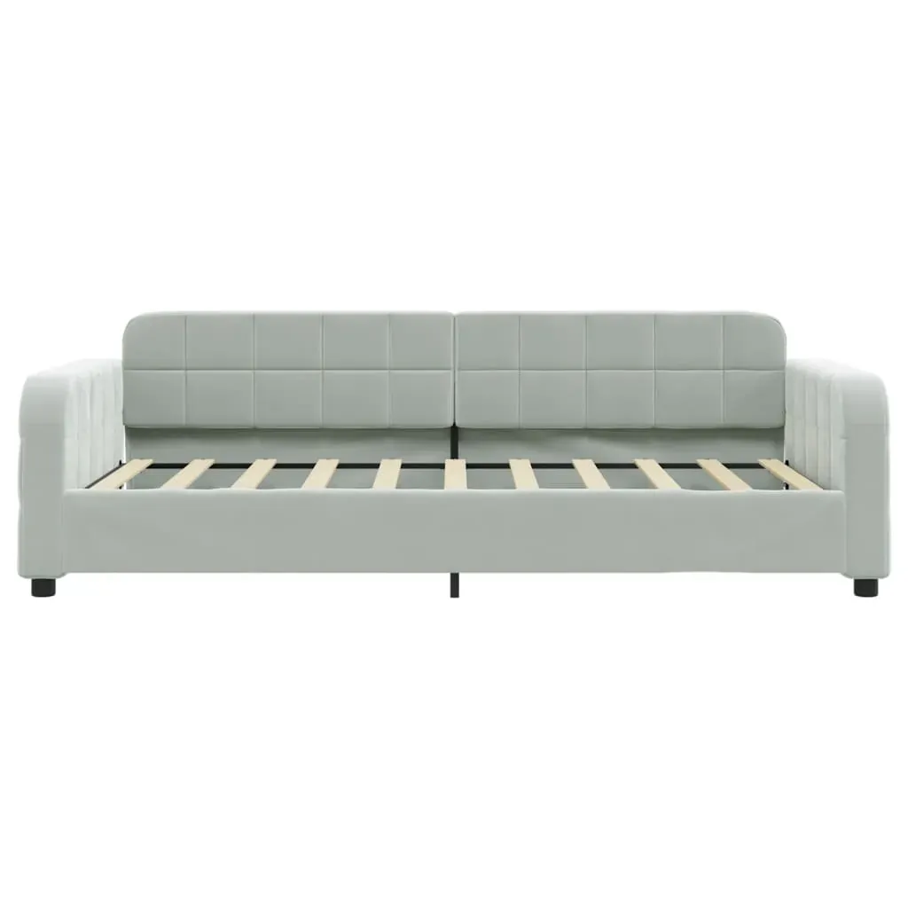Day Bed without Mattress Light Grey 90x190 cm Velvet Price
