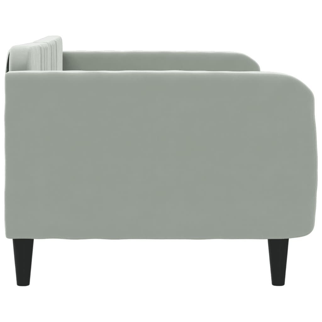 Day Bed without Mattress Light Grey 90x190 cm Velvet Price