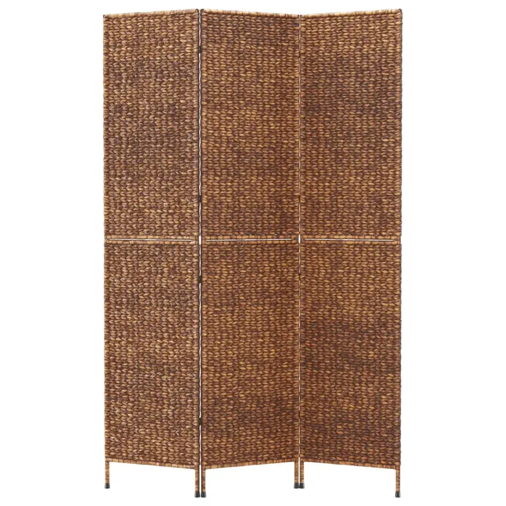 Room Divider 3-Panel Brown 122x180 cm Water Hyacinth Price