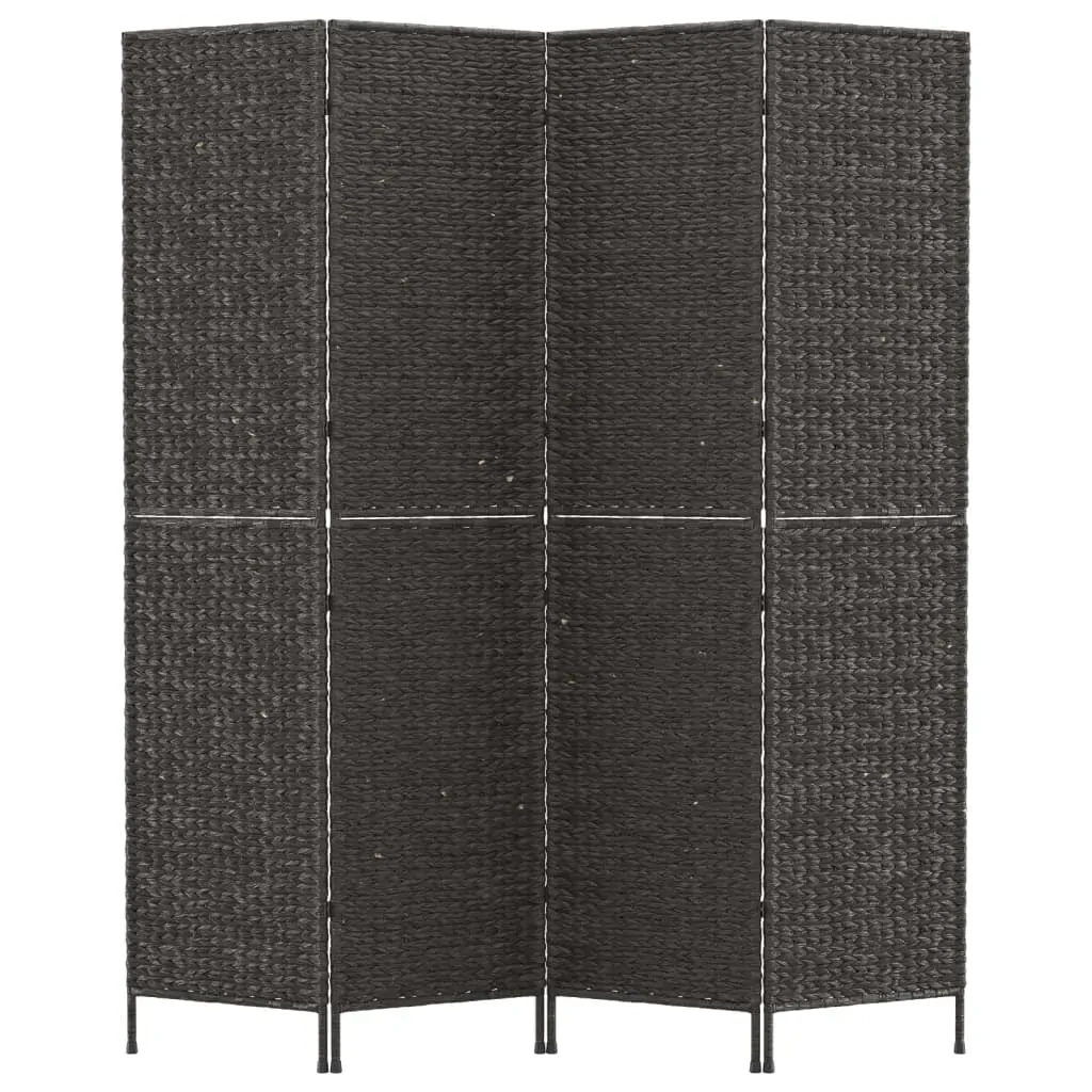 Room Divider 4-Panel Black 163x180 cm Water Hyacinth Price