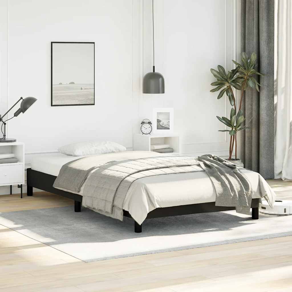 Bed Frame without Mattress Black King Single Faux Leather Price