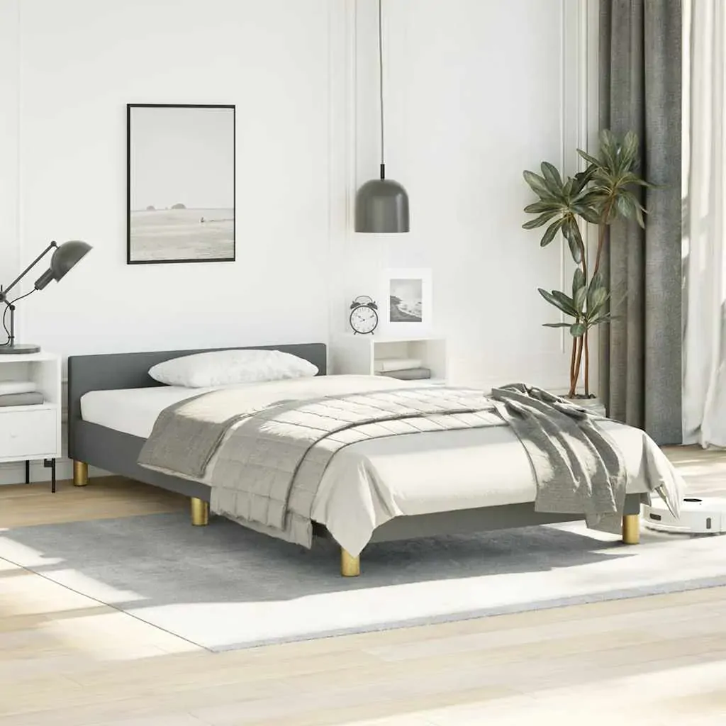 Bed Frame without Mattress Dark Grey King Single Size Fabric Price