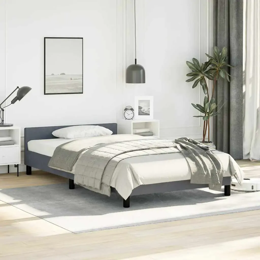 Bed Frame without Mattress Dark Grey King Single Size Velvet Price