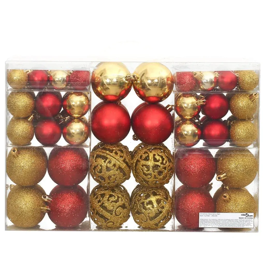 Christmas Baubles 100 pcs Gold and Wine Red 3 / 4 / 6 cm Price