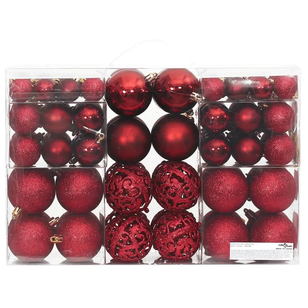 Christmas Baubles 100 pcs Wine Red 3 / 4 / 6 cm Price