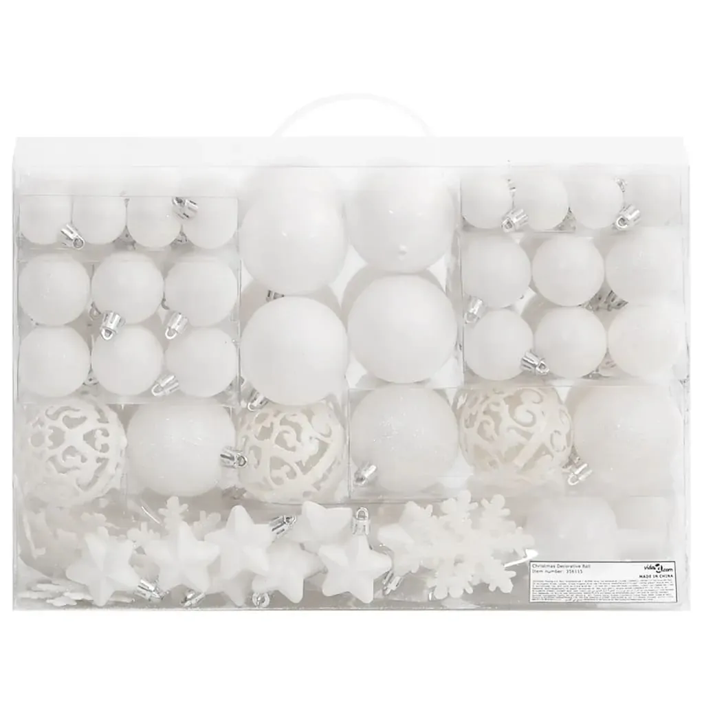 111 Piece Christmas Bauble Set White Polystyrene Price