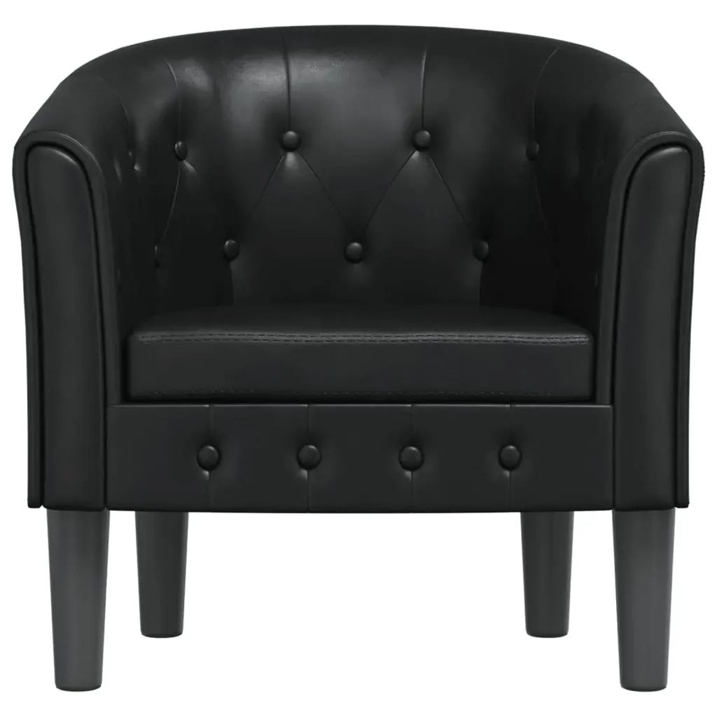 Tub Chair Black Faux Leather Price