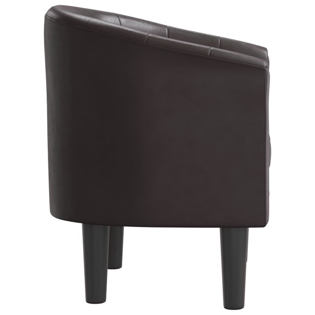 Tub Chair Brown Faux Leather Price