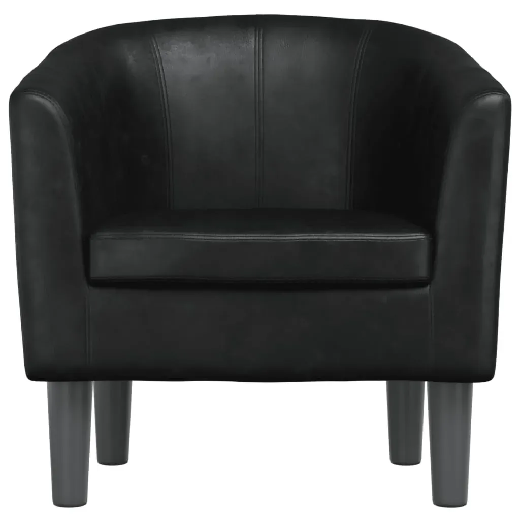 Tub Chair Black Faux Leather Price