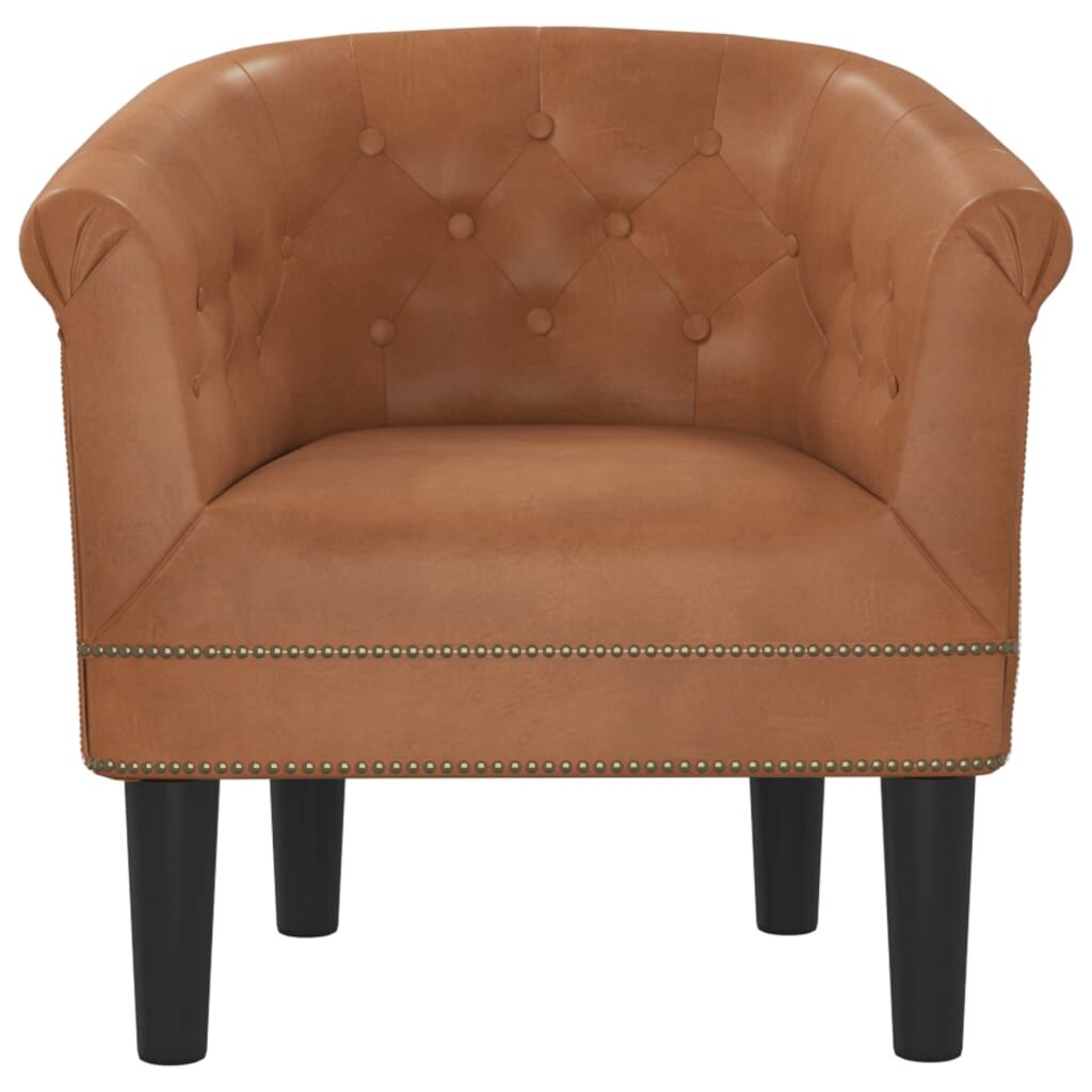 Tub Chair Brown Faux Leather Price