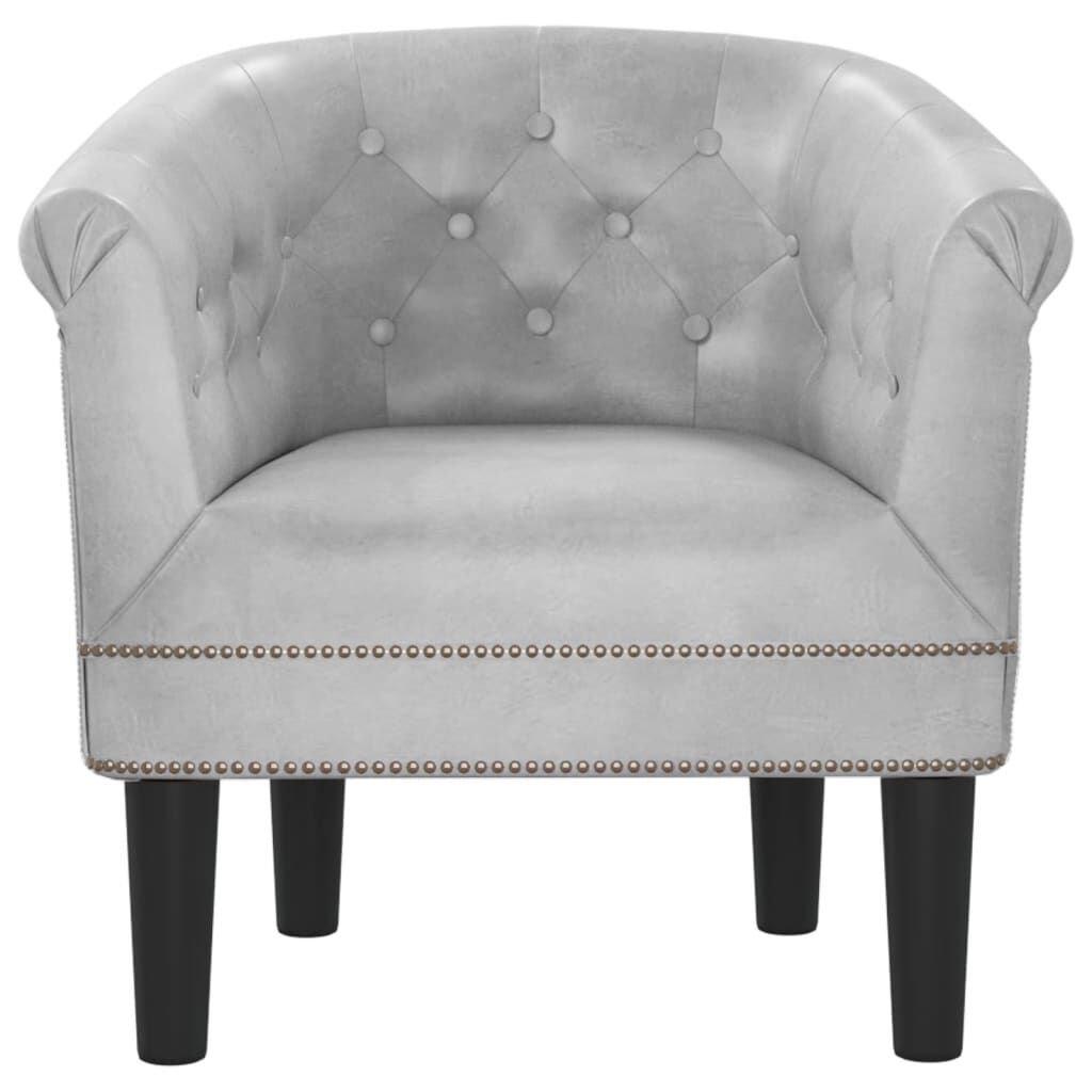 Tub Chair Silver Faux Leather Price