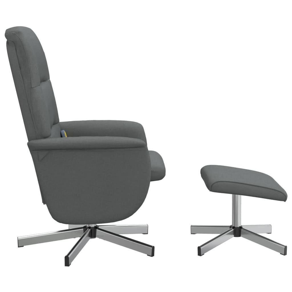 Massage Recliner Chair with Footstool Dark Grey Fabric Price