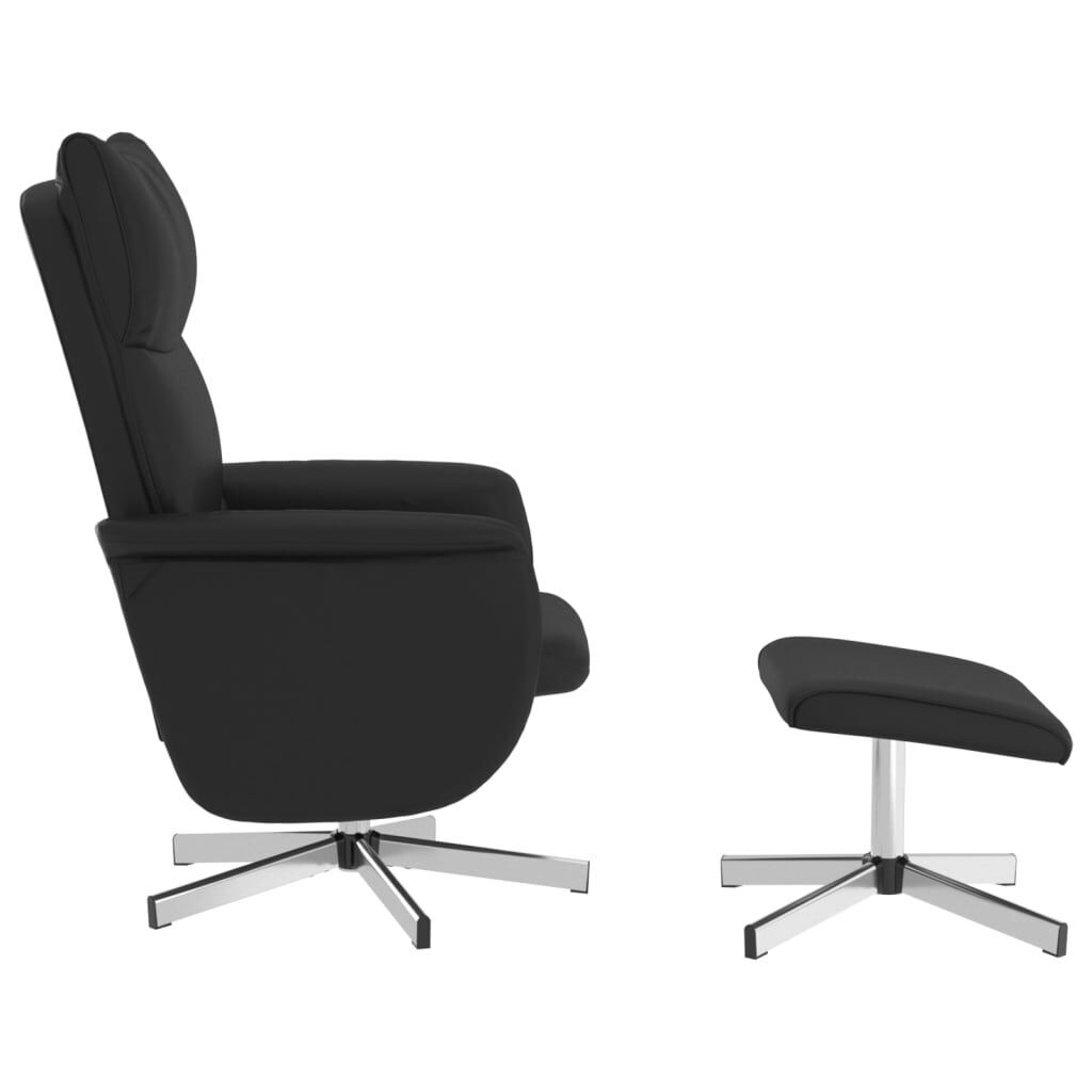 Massage Recliner Chair with Footstool Black Faux Leather Price