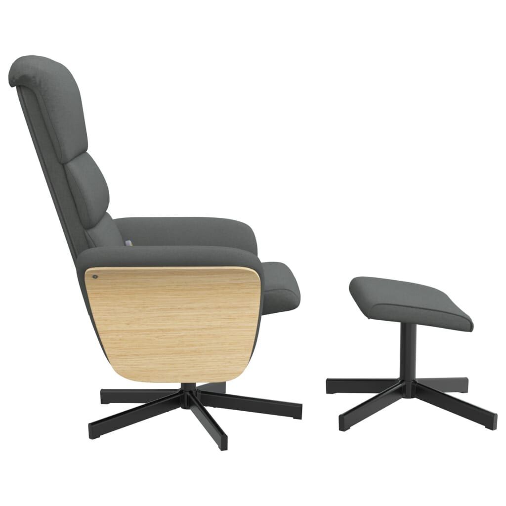 Massage Recliner Chair with Footstool Dark Grey Fabric Price