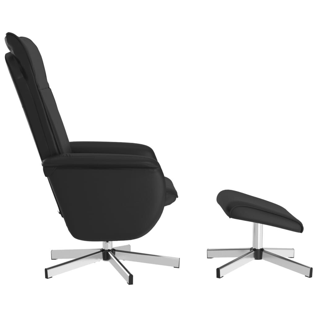 Massage Recliner Chair with Footstool Black Faux Leather Price