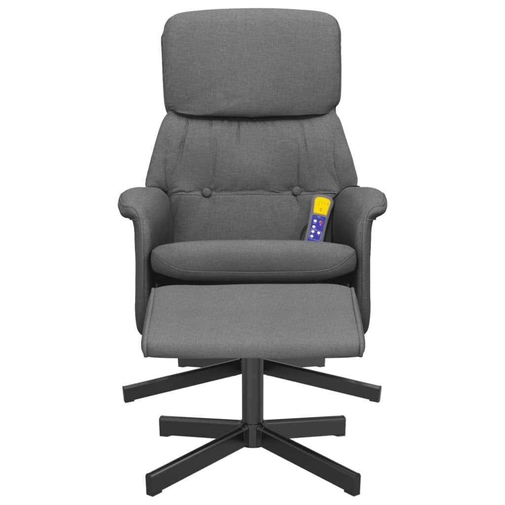 Massage Recliner Chair with Footstool Dark Grey Fabric Price