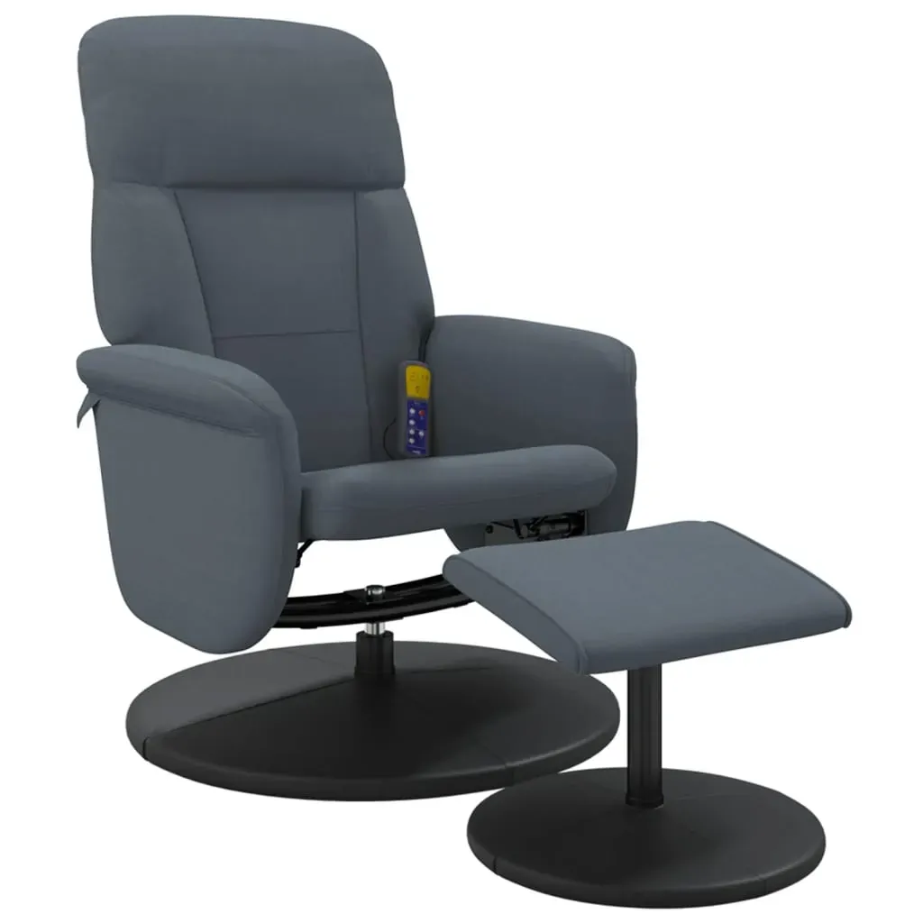 Massage Recliner Chair with Footstool Dark Grey Velvet Price