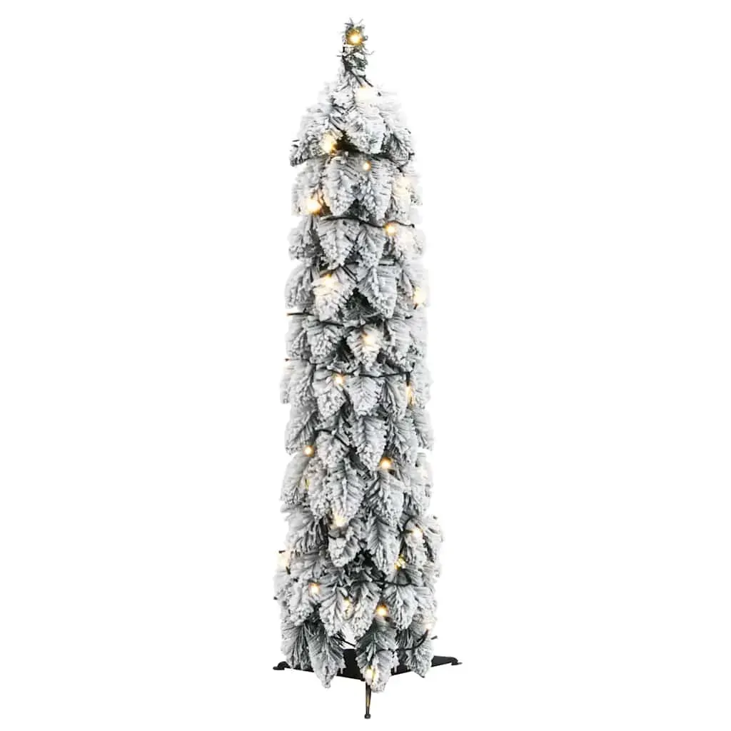 Artificial Pre-lit Christmas Tree with 45 LEDs and Flocked Snow 90 cm Price